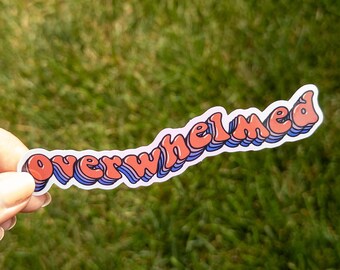 Overweldigd vinylsticker 5 inch
