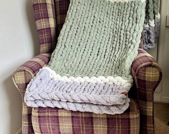 Sage & Slate Handwoven Textured Chenille Throw