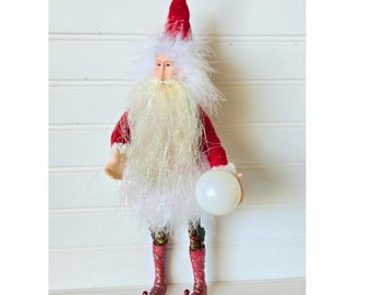 Patience Brewster Krinkles Santa Figurine Dept 56 Christmas Decoration Snowball Globe 16 Inch Tall