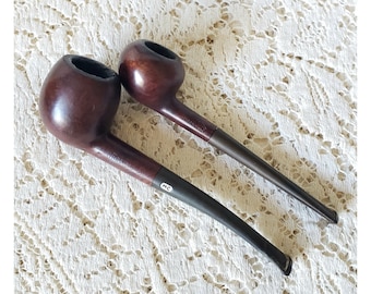 Vintage 1940s Tobacco Pipe Meerschaum Lined Mastercraft France Drury Lane London #502 Algerian Briar Lot Set 2