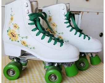 Gonex Roller Skates Sunflower Daisy Design Woman Adult Disco Indoor Outdoor Roller Derby