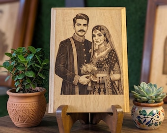 Personalized Custom Photo Wood Engraving Portrait, Rustic Wall Art, Anniversary Gift,Birthday Weddings Gifts
