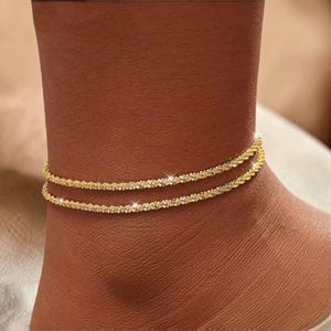 Set di cavigliere in oro impermeabile, cavigliera a strati, bracciale in argento 925, cavigliera delicata, regolabile, gioielli da spiaggia, regalo per donna