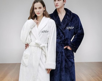 Bata personalizada con nombre bordado, bata de spa de felpa, bata de baño personalizada, regalo para despedida de soltera, batas de boda y cumpleaños para mujeres, hombres y mamás.