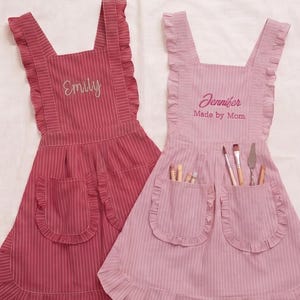 Personalisierte Künstler Schürze, Keramik Studio Kittel, Crafting Maker Schürze, tiefe Tasche Lätzchen Schürze