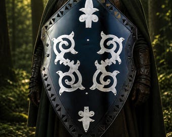 Steel Templar Knight Heater Shield | Medieval Crusader Battle Armor (28x18 Inches)