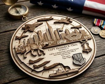 Custom 3D Military Plaque Unique Layered Wood Sign for Retirement First Responder Gifts
