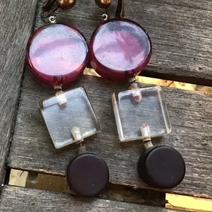 Vintage Dauplaise Lucite Earrings, Go Go Dancer Approved Groovy Haute Couture