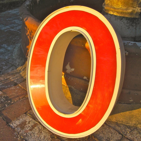 Vintage Marquis Letters, Industrial Salvage Letter O