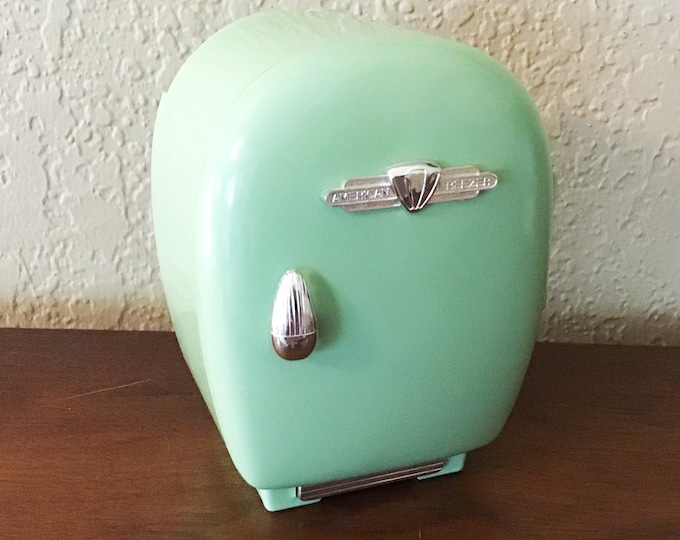 Lil Fridge Mini Fridge With Office Supplies 1987 Aqua Turquoise Etsy