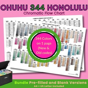 Lot de nuanciers Ohuhu Honolulu 344 | Marqueur vierge et prérempli | PDF A4 + Lettre US