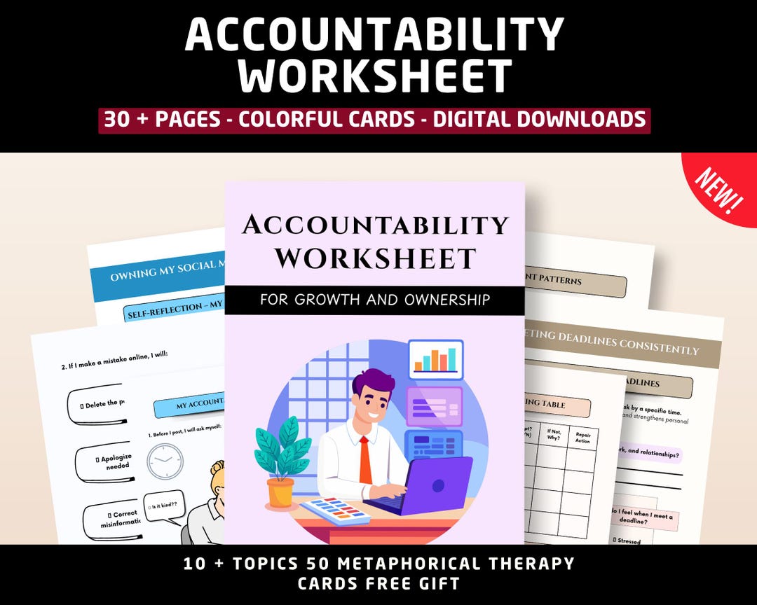 Accountability Worksheets – Self-awareness, Growth, Goal Setting ...