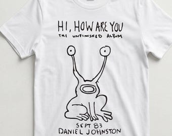 Maglietta Daniel Johnston Hi How Are You – Maglietta grafica dell'album Unfinished
