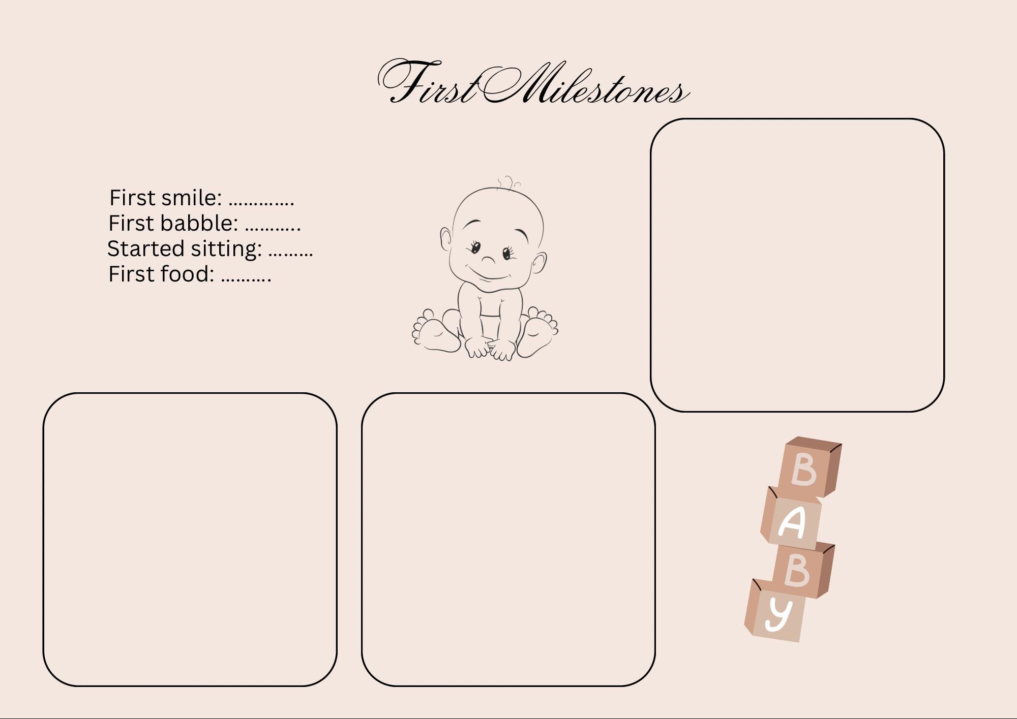 Baby Memory Book Printable, Baby Book Keepsake, First Year Baby Journal ...