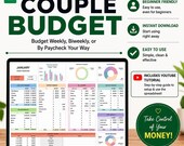 Couple Budget Spreadsheet | Google Sheets Budget Planner | Monthly Expense Tracker | Digital Download