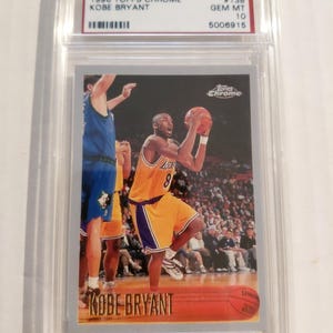 kobe bryant rookie card graded 10 2006 Topps Chrome Kobe Bryant #129 PSA 10 main image 1