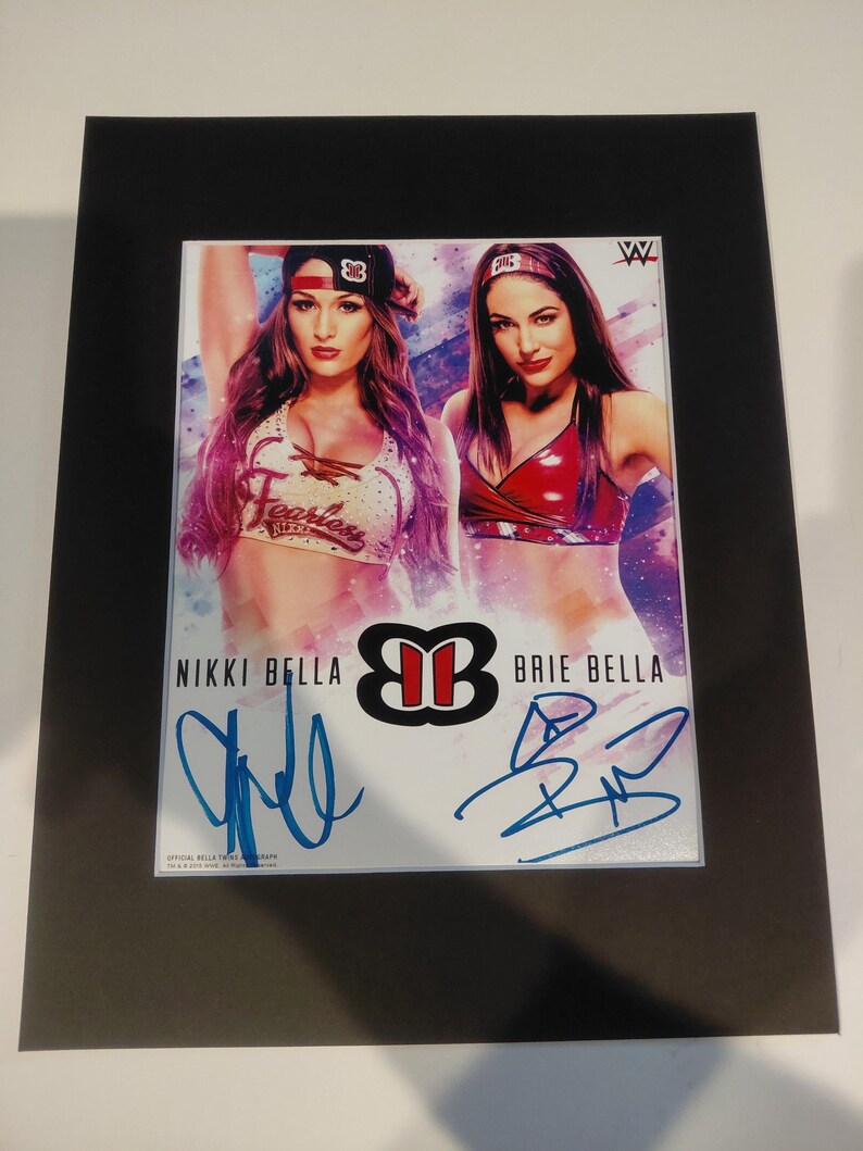 Custom Matted Bella Twins Nikki Brie Facsimile Autographed 8x10 Photo ...