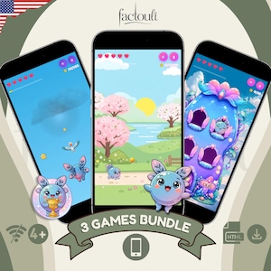 Games for Kids 4+ with Ouli | 3 Fun Travel Games | No Ads or In-App Purchases | Mobile Tablet & PC | Instant Download HTML