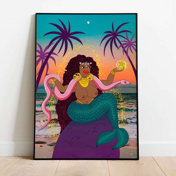 Affiche MAMI WATA / Poster A3 - Illustration digitale