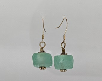 Recycled Glass Sterling Silver Earrings