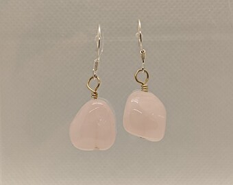 Pink Quartz Gemstone Earrings