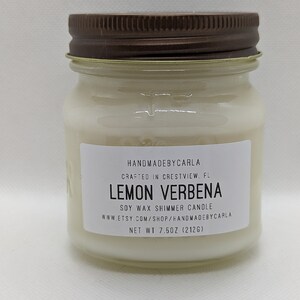 Lemon Verbena Soy Wax Shimmer Candle