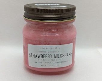 Strawberry Milkshake Soy Wax Shimmer Candle