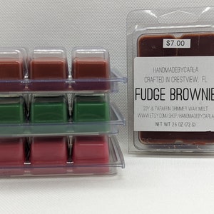 Fudge Brownie Strong Scented Shimmer Soy Wax Melt