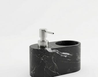 Marble Soap Dispenser Set | Natural Stone Bathroom Decor | Marble Toothbrush Holder | Luxury Bathroom Gift | Hotel Bathroom Aesthetic
