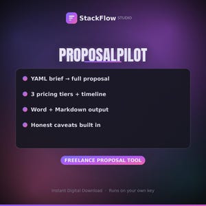 Client Proposal Generator Python | Freelance Agency Proposal Template Automation | Word + Markdown | Digital Download image 2
