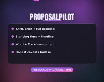 Generador de propuestas para clientes en Python / Automatización de plantillas de propuestas para agencias freelance / Word + Markdown / Descarga digital