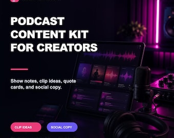 Podcast Repurposing Tool Python | Audio to Show Notes, Timestamps, Clips & Social Posts | AI Content Kit | Digital Download
