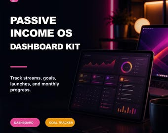 Passive Income Tracker Notion Template | 7 Income Streams Dashboard | Solopreneur Finance Planner | Digital Download