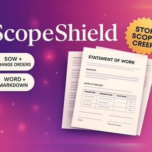 Statement of Work Generator | Freelance SOW Vorlage + Änderungsauftrag | AI Python Tool, Word & Markdown | Umfang Unterkriechschutz | Digital