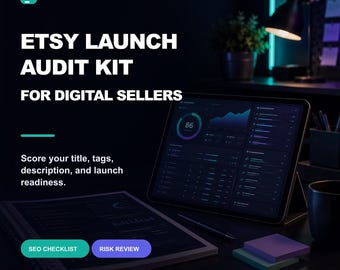 Etsy Listing Audit Workbook Excel | Pre-Launch SEO Checklist | Digital Product Shop Optimizer | Digital Download