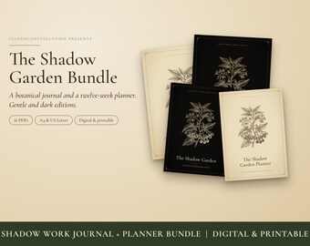 Ensemble Jardin d'Ombres : Journal de travail botanique sur les ombres + Agenda de 12 semaines (numérique et imprimable)