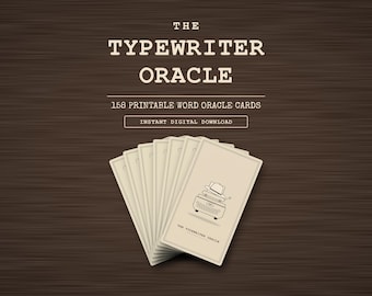 Cartes Oracle des Mots, 158 cartes détectives vintage à imprimer, téléchargement numérique, autocollants + pochette | L'Oracle de la Machine à Écrire