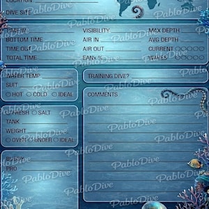 Octopus Scuba Dive Log Printable | Digital Dive Log Book | Diving Journal PDF | Underwater Log Sheet | Scuba Tracker | Dive Gift