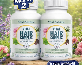 Vital Hair Complex – Hair Support Vitamins for Men & Women (Pack of 2)