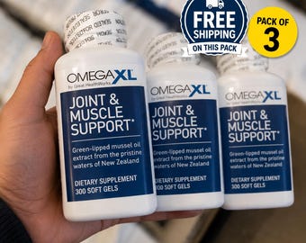 3PCS Omega XL Joint & Muscle Support | Green Lipped Mussel Oil Supplement(300 Soft Gels)EX2028