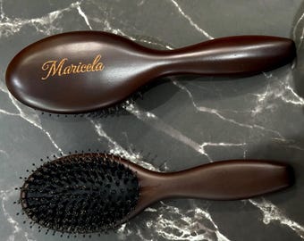 Personalized Engraved Hair Brush, Custom Engraved Wooden Hairbrush, Boar Bristle Hair Brush, Bridesmaid Gift