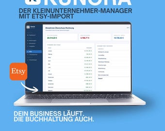 Kunora – Accounting for Small Businesses | Etsy Import | Income Statement | Section 19 VAT Act | Invoices | German