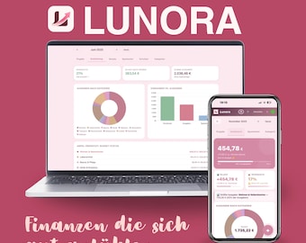 Planificador de presupuesto Lunara | Planificador financiero para mujeres | Seguimiento de ingresos y gastos | Seguimiento de objetivos de ahorro y deudas | Planificador de presupuesto digital