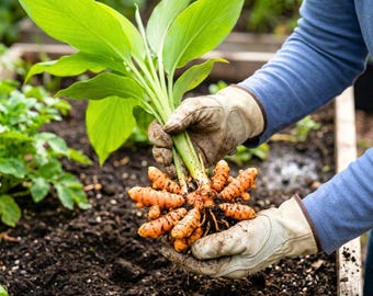 5-20 Turmeric Root for Planting, Fresh Turmeric Rhizome, Edible Herb for Garden