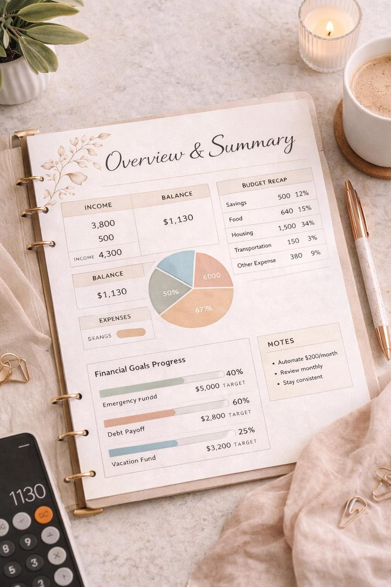 Monthly Budget Planner Printable PDF | Expense Tracker | Financial ...