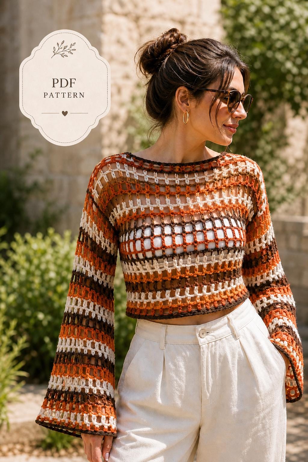 トップス Andequal sheer pattern knit Sheer Knit Top - Etsy