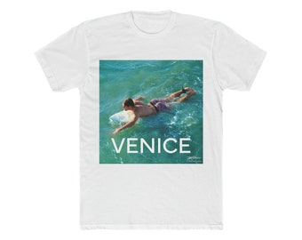 Venice Surf Men's Cotton T-Shirt, Mens Surf T Shirt, Short Sleeve Surfing Shirt, Holiday White Tee Shirt, Surfing Shirt, Funny Surfer Gifts