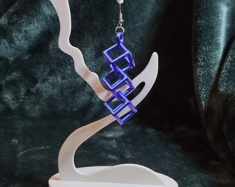 Triple Cube Dangle Earrings, fun, light weight, multiple colors