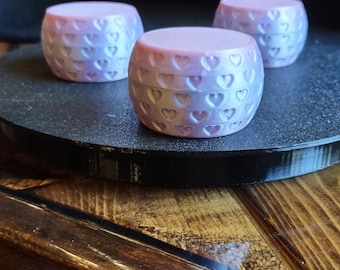 Heart Stamped Pocket Pill Holder, fun, light weight, multiple colors