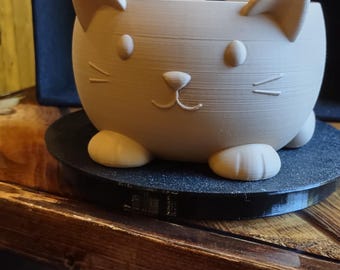 3D Printed Cat Yarn Bowl, Lightweight, Multiple Colors, 5" Wide